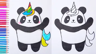 How to Draw a Pandacorn Cute and Easy  Easy drawings