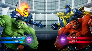 Dormammu & Hulk vs Thanos & Red Hulk (Very Hard) Marvel vs Capcom | 4K UHD Gameplay