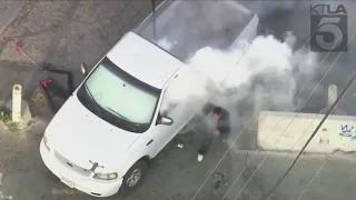 Suspected DUI driver in custody after hours-long standoff in Compton