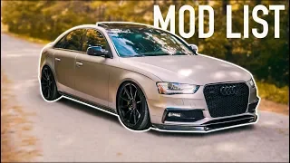 MY B8.5 AUDI S4 COMPLETE MOD LIST/WALKAROUND