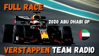 Max Verstappen FULL RACE Team Radio P1 2020 Abu Dhabi GP | UNHEARD Verstappen Team Radio