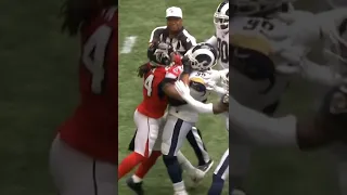 Aaron Donald and Devonta Freeman fight after interception, a breakdown short