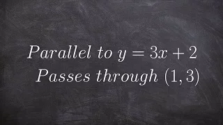 How to write the equation of a line parallel to another through a point