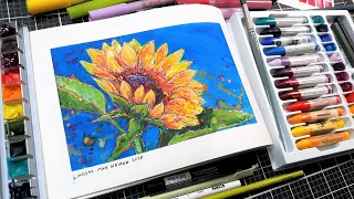 Paint With Me! Mixed Media Sunflower // Happy New Year!