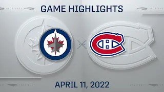 NHL Highlights | Jets vs. Canadiens - Apr. 11, 2022