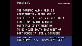 EAS PDS Tornado Warning (Extremely Dangerous Tornado!) Northern Iowa NOAA Weather Radio