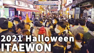 [4K] ITAEWON NIGHT WALK - HALLOWEEN 2021 - Bustling Street Seoul |이태원 할로윈데이 - 서울 풍경 -거리에 바글바글한 사람들