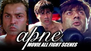 Apne Movie All Fight Scenes | Sunny Deol, Bobby Deol, Dharmendra | Bollywood Best Action Scene