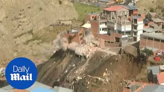 Landslide in Bolivia swept houses down a slope due to heavy rains