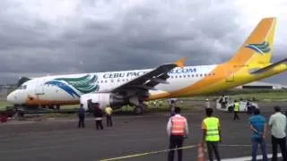 CebuPac Plane in Davao being moved