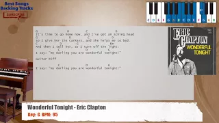 🎹 Wonderful Tonight - Eric Clapton Piano Backing Track with chords and lyrics