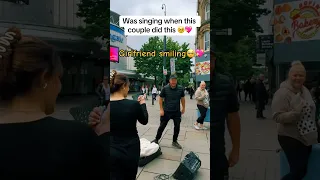 The way she smiled at him 🥺#singing #music #uk #busking #cover