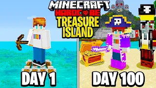 I Survived 100 Days on a TREASURE ISLAND in Hardcore Minecraft...