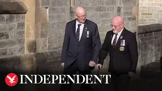 Moment two veterans are reunited four decades after the Falklands war