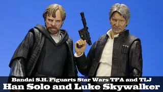 S.H. Figuarts Han and Luke Star Wars The Force Awakens and The Last Jedi Bandai Action Figure Review