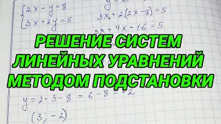 Решение систем линейных уравнений методом подстановки (видеоурок) - 7 класс алгебра