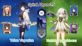 Trio F2P C0 Yelan Vape & C0 Nahida Hyperbloom - Spiral Abyss 3.5 - Floor 12 9 star | Genshin Impact