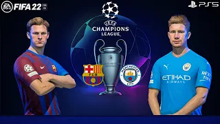 FIFA 22 | Barcelona Vs Manchester City | UEFA Champions League Final | PS5™ Gameplay 4K 60FPS .