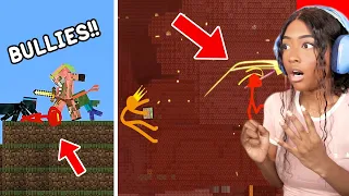 THE MONSTERS ARE BULLYING RED!! RED VS THE KING??! | Animation vs Minecraft Shorts [27] Reaction