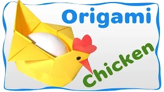 Origami Easter Chicken Container for egg. Easy instructions for beginners.