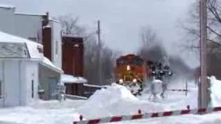 Norfolk Southern plowing snow at Cambridge Springs Pa.