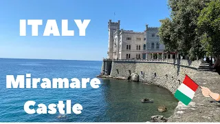 Miramare Castle - Italy. Castle and Walking Tour. Tour of the castle inside and outside.