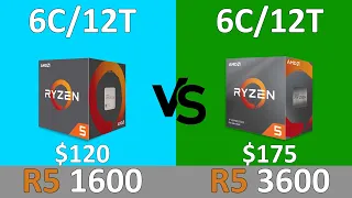 AMD Ryzen 5 1600 vs AMD Ryzen 5 3600 | 1080p Games Benchmark | Fy Comp