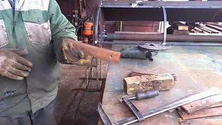 Сверление рессоры для ножей почвофрезы, заточка ножей