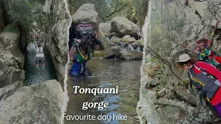 Magaliesberg kloofing adventure -Tonquani Gorge hike April2024 -2nd hike post partum -cliff jumping