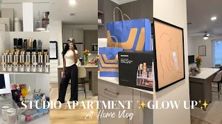APARTMENT ✨GLOW UP✨ |  makeup organization + home decor haul + bathroom revamp | At Home Vlog 🏠