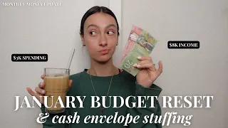 JANUARY BUDGETING RESET: What I Spent, What I Earned + Cash Envelope Stuffing | Monthly Money Update