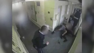 CCTV shows jail attack that led to mass strip search