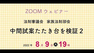 20220809 法制審議会家族法制部会　中間試案たたき台を検証２