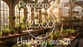 2-H Pomodoro Timer 25/5 | Study Herbology | Harry Potter-inspired | ambience & sounds of nature