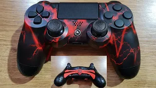 Unboxing the Newest PS4 Aim Controller Storm Red with 4 Pads Remappable + Comparing Older Version