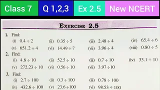 Q 1,2,3  Ex 2.5 | Chapter 2 Fractions and Decimals | Class 7 Maths #NewNCERT