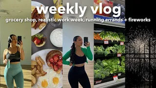 VLOG | Grocery Shop, Realistic Work Week, Cleaning, Running Errands & Vancouver Fireworks + more