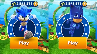 Sonic Dash vs Tag with Ryan Catboy PJ Masks - Movie Sonic vs All Bosses Zazz Eggman All Characters