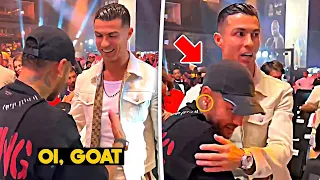 Cristiano Ronaldo meet Neymar & Ryan Garcia at Usyk vs Fury Fight 😍❤️