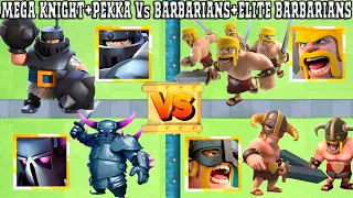 MEGA KNIGHT + PEKKA Vs BARBARIANS + ELITE BARBARIANS | CLASH ROYALE OLYMPICS