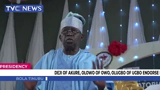 (VIDEO) Tinubu Takes 2023 Presidential Consultation To Ondo Monarchs, Afenifere Leader