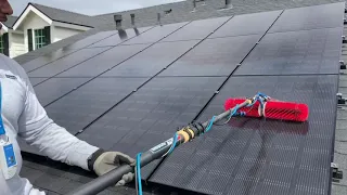 Cleaning solar panels with my new rotaqleen