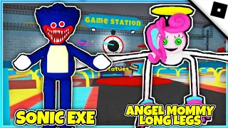 Find Mommy Long Legs Morphs - How to get ANGEL MOMMY LONG LEGS & SONIC EXE MORPHS + BADGES (ROBLOX)