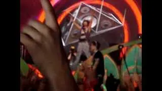 Red Foo of LMFAO pops champagne at Tomorrowland 2012