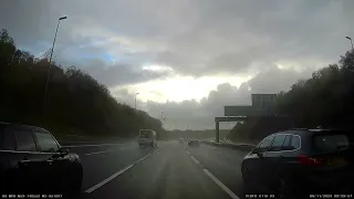 P555JME mini driver almost sideswipes me crossing multiple lanes after joining the motorway