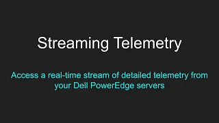 Telemetry streaming: Introduction & Demo