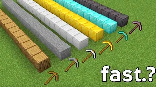 Minecraft Pickaxe Speed Test: Which Tool Mines Faster?