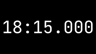 Countdown timer 18 minutes, 15 seconds [18:15.000] - White on black with milliseconds