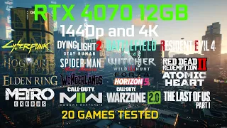 GeForce RTX 4070 - Test in 20 Games at 1440p and 4K | DLSS 3 FG | Ray Tracing | i7 10700F