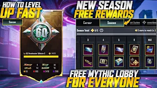 Get Free New Mythic Lobby | How To Level Up Fast In Season | Get Everything Free | Pubg Mobile